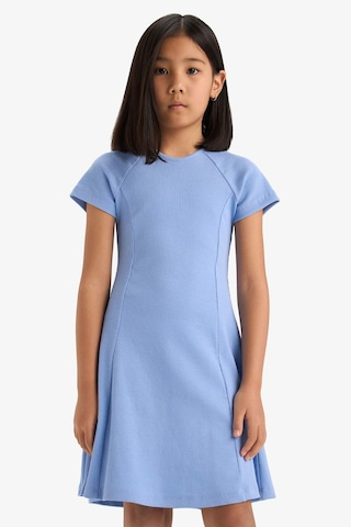 DeFacto Kız Çocuk Bisiklet Yaka A Kesim Basic Düz Fitilli Kaşkorse Kısa Kollu Yazlık Elbise E5801A825SMBE113