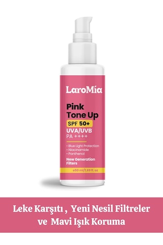 Laromia Leke Karşıtı Cilt Aydınlatıcı Ve Ton Eşitleyici Pembe Güneş Kremi SPF50+ 50 ML