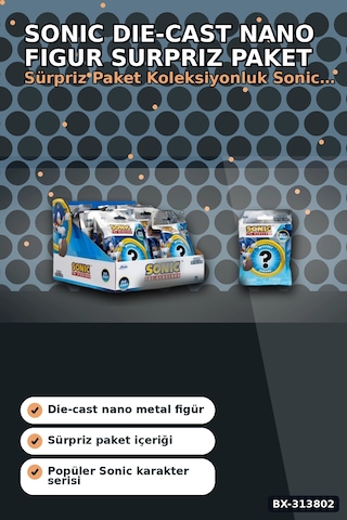 4 Cm Metal Die-cast Mini Sonic Figur Koleksiyon Paketi Surpriz Nano Oyun Bx-313802