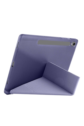 Samsung Galaxy Uyumlu Tab S11 Sm-x730 Kılıf Tri Folding Kalem Bölmeli Katlanabilir Standlı Pu Deri Yumuşak Kapak Kapaklı Kılıf