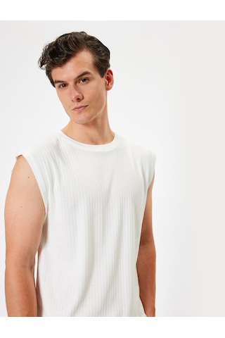 Koton Kolsuz Tişört Basic Bisiklet Yaka Pamuklu Beyaz 4sam30034mk Beyaz