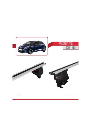Peugeot 208 2012-2015 Arası İle Uyumlu Ace-4 Ara Atkı Tavan Barı Gri
