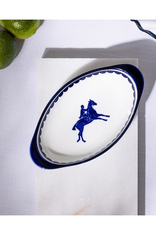Madame Coco Reve Bleu Tierra Oval Tabak - 19 Cm - Mavi/beyaz 8684427225523 Çok Renkli
