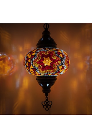 Büyük Otantik Tavan Sarkıt Avize Mozaik Lamba Gece Lambası Renkli