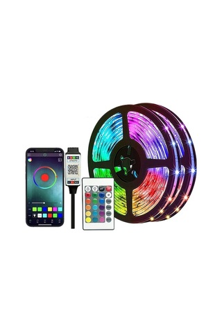 Ulzyvf Uzaktan Ve Uygulama Kontrollü Rgb Led Şerit Işıklar - 12 Led/metre, Parlaklık, Zamanlayıcı Güçlü Modu