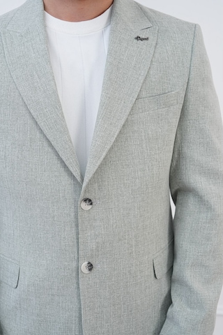 Dupont Classics Dupont Slim Fit Sivri Yaka 6 Drop Çift Yırtmaç Keten Blazer Ceket - Nefes Alabilen Hafif Erkek Ceket Yeşil