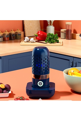 Wezone Evde Meyve Sebze Temizleyici, Kapsül Tipi, İlaç Kalıntısı Ve Bakteri Giderici, Kablosuz Taşınabilir, Otomatik Yıkama Makinesi Koyu Mavi