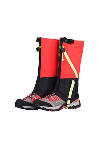 Konesam Çocuklar İçin Kırmızı Kayak Ayaklıkları - Çift Katlı Su Geçirmez Outdoor Knee & Bacak Koruyucu, Nylon Malzeme, Nem Geçirgen Kırmızı