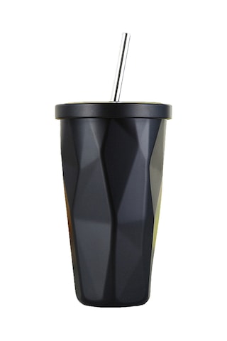 Tenfowee Çift Katmanlı Paslanmaz Çelik Seyahat Bardağı - 500ml Sıcak İçecek Koruma, Sızdırmaz Kapak, Taşınabilir Tasarım Siyah