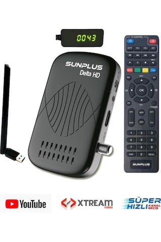 Sunplus Astra Delta Full Hd Çanaksız Uydu Alıcı Akıllı Kumanda