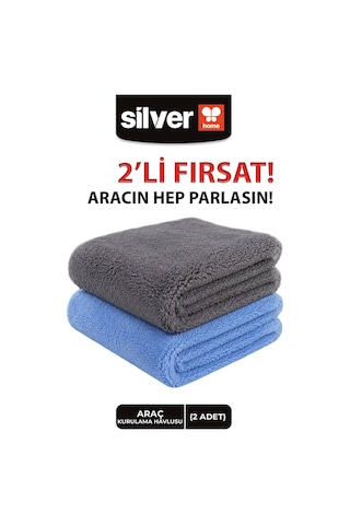 Silver Home Mikrofiber Süper Emici Araç Kurulama Bezi 2'li 50 x 70 CM