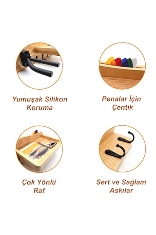 Midex Gp-30 Gitar Standı Sehpası Duvar Askısı Ahşap Şık Kaliteli
