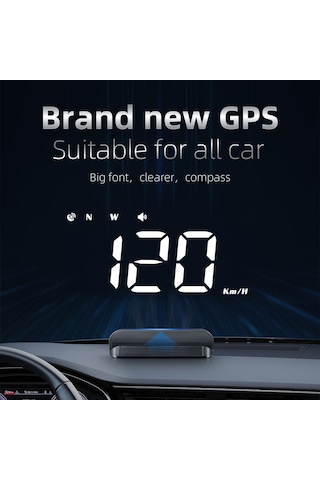 Vkemall Araç Hud Gösterge Paneli M1 - Gps + Beidou Çift Modlu, Hız/yön/uydu Sayısı Gösterme, Hız Aşımı/yorgun Sürücü Uyarısı, Otomatik Parlaklık Regülasyonu, Beyaz Işık