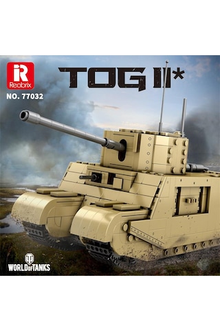 Reobrix 77032 World Of Tanks Togıı İngiliz Ağır Tankı British Heavy Tank Yaratıcı Yapı Blok Seti Building Blocks - 1427 Parça