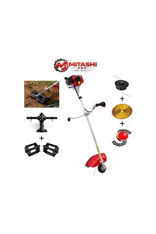 Mitashi Pro Mts52 Benzinli Yan Tırpan 52cc-2hp Palet Çapalama Makinesi