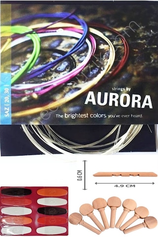 Aurora 0.20 Uzun Sap Profosyonel Bağlama Teli Takımı 10 Adet Tez