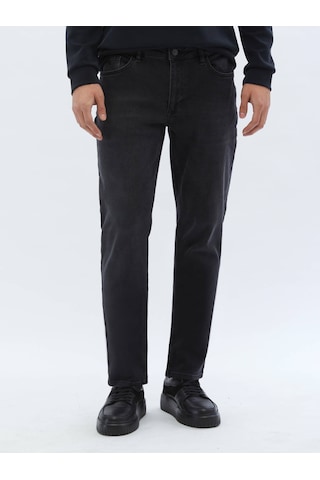 Siyah Slim Fit Denim Pamuk Karışımlı Pantolon Siyah