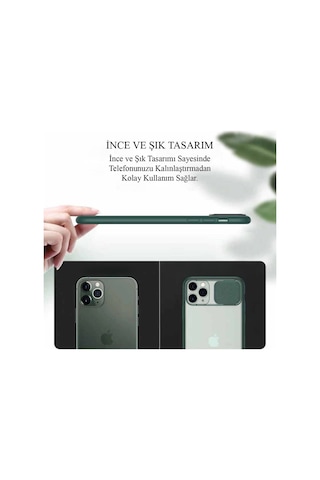 Xiaomi Mi 11 Lite Kapak Lensi Açılır Kapanır Kamera Korumalı Silikon Kılıf