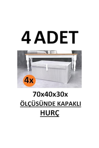 Yegge 4 Adet Kapaklı Kutu Hurç Mega Boy 70 40 30 Çok Amaçlı Kutu Hurç 4x