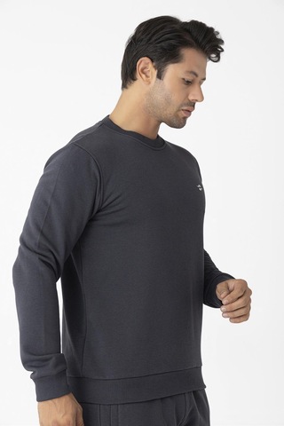 Erkek Pamuklu Kışlık Spor Sweatshirt Antrasit