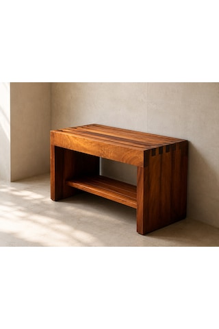 Shark Anatolia Premium Iroko Banyo Bahçe Havuz Bankı Raflı Ekstra Güçlü 86cm Indoor/outdoor Çok Renkli