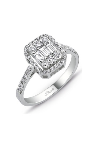 0.60 Ct Modern Tasarım Baget Kare Tektaş Yüzük