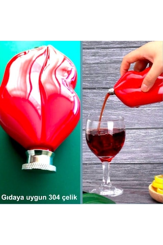 Omeniv Dudak Ruj Form Matara Termos Votka Viski Şarap Şişesi