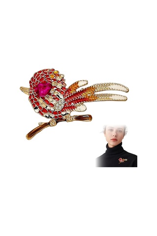 Muhteşem Rhinestone Kuş Broş Emaye Pimi Erkek Kadın Mücevher Aksesuar Çok Renkli