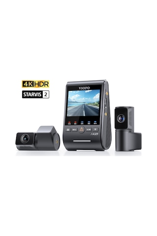 Viofo A329T 3 Kameralı Ön+Telefoto+Arka 4K+2K+2K Wi-Fi 6 HDR Sony STARVIS 2 Sensör GPS'li SSD Destekli Araç Kamerası