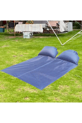 Homyl Baş Destekli Piknik Örtüsü Çim Yürüyüşü İçin Donanma 145x210cm Çok Renkli