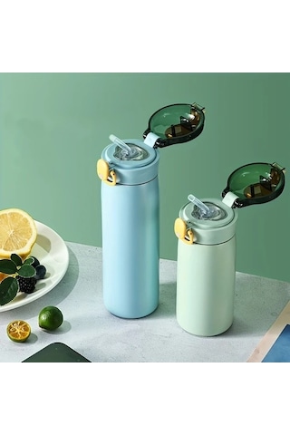 Trendooze 11oz Paslanmaz Çelik Vakum Termos Seyahat Mavi Sunshine022 Outdoor Ev Matara Mavi