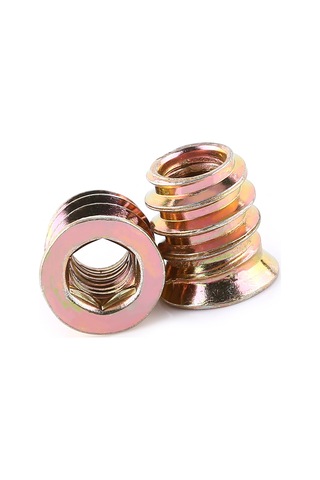 Vkemall Ahşap İçin Çelik Konik Somun M6x13mm 20 Adet - Paslanmaz Kaplama, İç Altıgenli, Tek Taraflı Montaj Diğer