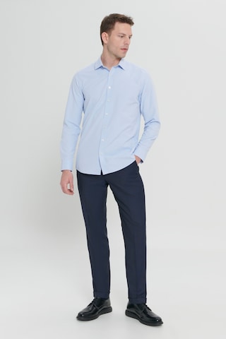 AC&Co / Altınyıldız Classics Erkek Acık Mavı Slim Fit Dar Kesim Klasik Yaka Pamuklu Armürlü Gömlek Acık Mavı Açık Mavi