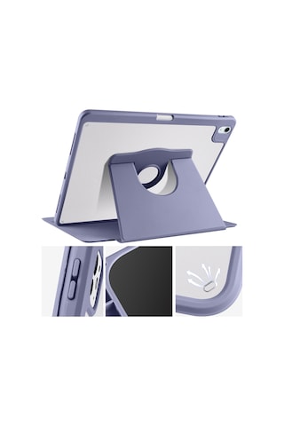 Apple Uyumlu iPad Air 11inç M2 2024 Kılıf Termik Kalem Bölmeli Dönebilen Standlı Kılıf Air 4./5.nesil