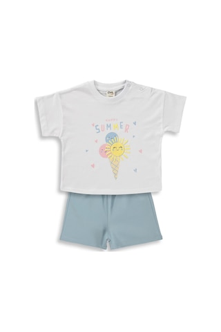 Civil Baby Dondurma Baskılı 6-18 Ay Takım - Mavi
