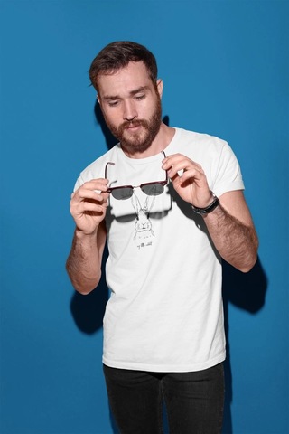 Freedom Store Erkek Özel Baskılı Modern Fit %100 Pamuk Bisiklet Yaka T-shirt Beyaz