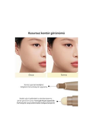 Peripera Pratik Uygulanan Çift Taraflı Kontür Stick Perıpera V Shading Blending Stick 002 Deep Brown
