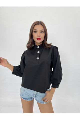 7043 Gömlek-siyah Si Yah