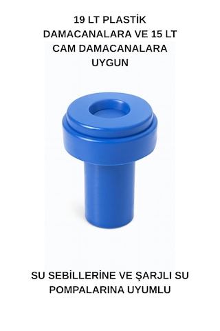 Damacana Yaylı Sebil Kapağı Sızıntı Önleyici, Şarjlı Su Pompasına Ve Su Sebiline Uyumlu Kapak Mavi
