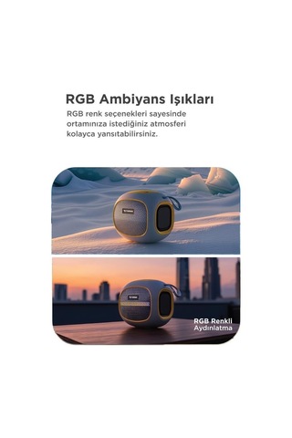 Premium Bluetooth Hoparlör D90 Gri 5w Ofis Kamp Hediyelik