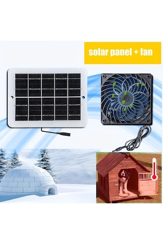 Xuweiwei 5w Güneş Enerjili Fan Kiti Tavuk Kümesi Çatı Ahır Seracılık Köpek Kulübesi Havalandırma Sistemi Pil Gerekmez