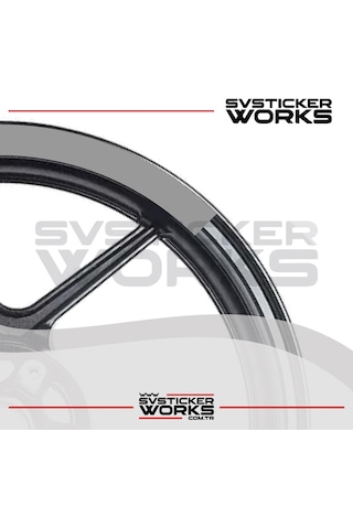 Motosiklet Jant Şeridi Jant Sticker Yarım Kaplama Daire 17-18 İnch Jant Motor Uyumlu Gri