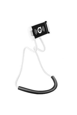 Gajeena Esnek Bükülebilir Boy Uzunlaştırılmış Plastik Telefon Tutucu - 360 Derece Döner, Dikey-yatay Kullanim, Elleri Serbest Bırakır Beyaz