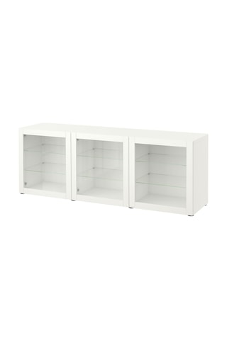 Dolap Kombinasyonu, Beyaz-şeffaf Cam, 180x42x65 Cm, Sındvık Atlus