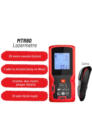 Texta Mtr80 Lazerli Mesafe Ölçer 80 Metre Ölçüm Mesafesi