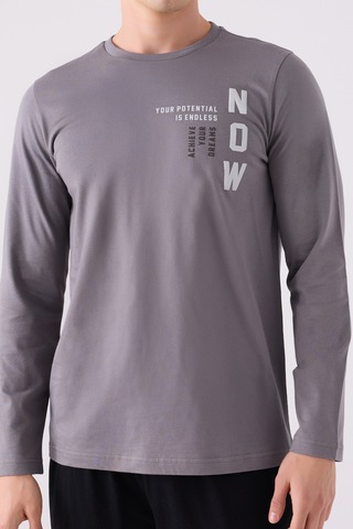 Arnetta 3144 Uzun Kol Erkek Pijama Takımı Gri