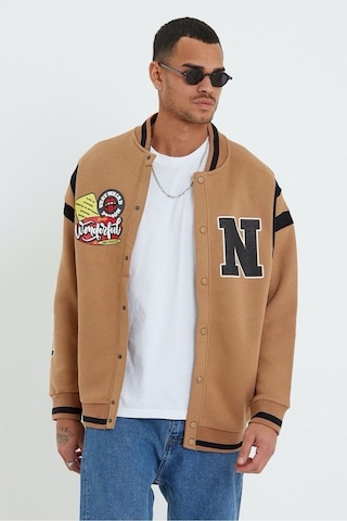 Sweatshirt Erkek Kolej Ceket Bomber Baskılı Çıt Çıtlı Oversize Ra 001