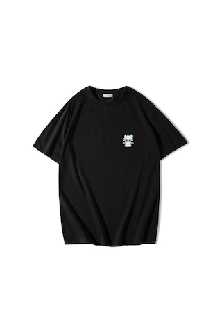 Brz Collection Unisex Oversize Light Fury Ejderhanı Nasıl Eğitirsin T-shirt Siyah