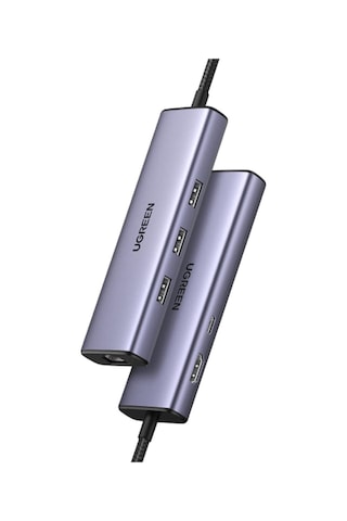 Ugreen 6IN1 Arada Type-C To 3 Usb 3.0 4K/30Hz Hdmı RJ45 Gigabit Ethernet Pd Dönüştürücü Hub