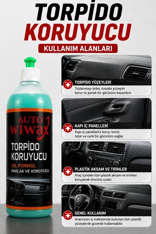 Auto Wiwax Torpido Koruyucu 500 Ml Plastik Vinil Kauçuk Torpido Parlatıcı Yenileyici